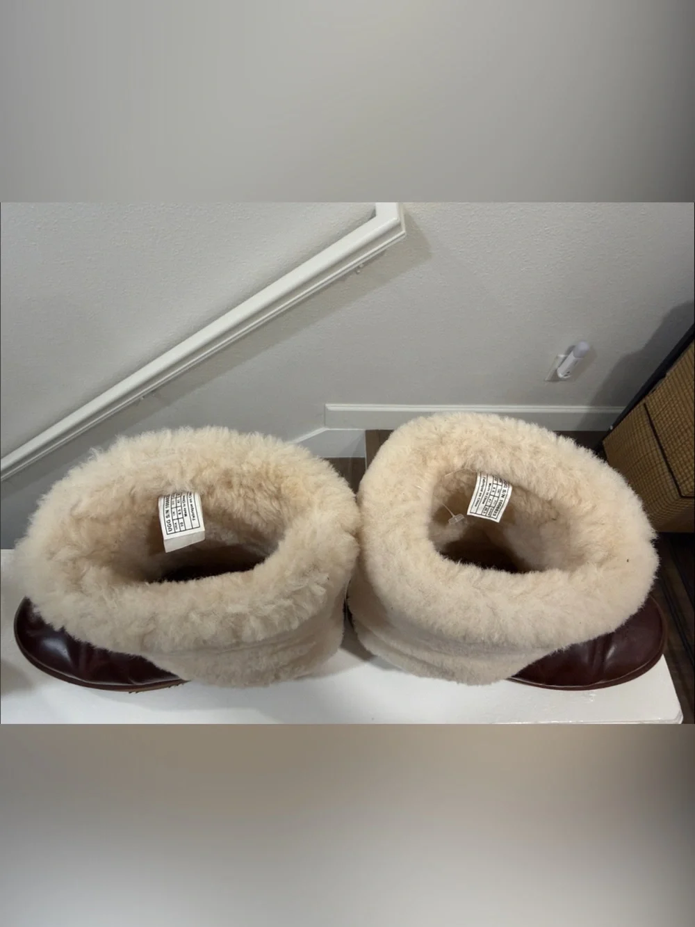 UGG Short Boots in Chestnut with Cream Shearling
